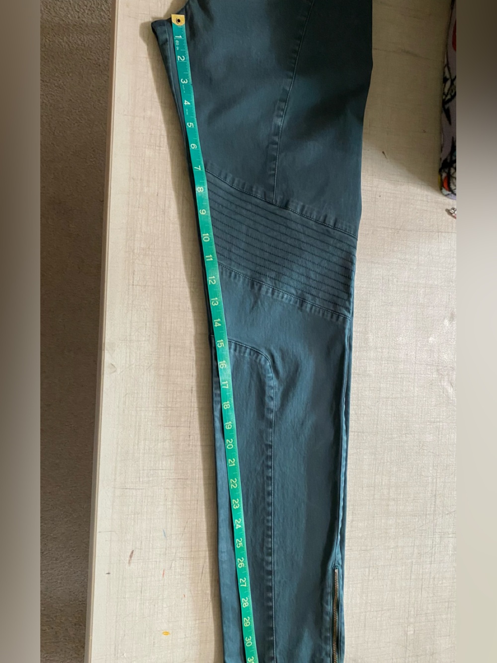 Peruvian Connection Pine Green Skinny Motorcycle Jeans women’s - Picture 11 of 12
